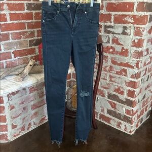 Express Dark Blue Distressed Jeans